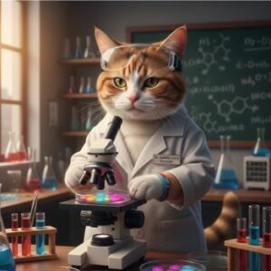 Chatte virologue illustrant une formation microbiologie hospitalière