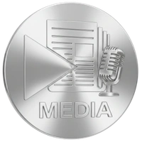 icone en rhodium pour représenter les médias