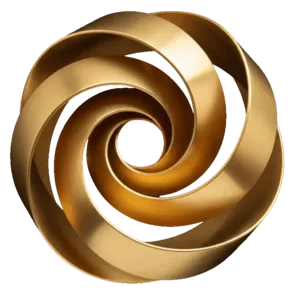 Spirale dorée en mouvement élégant
